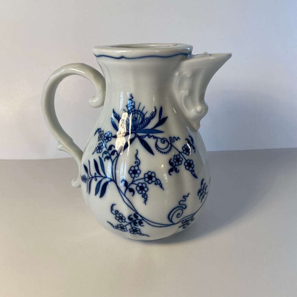 Blue Danube Pitcher No Lid Small Chip Inside Rim Displays Well Vintage Banner - Picture 7 of 16